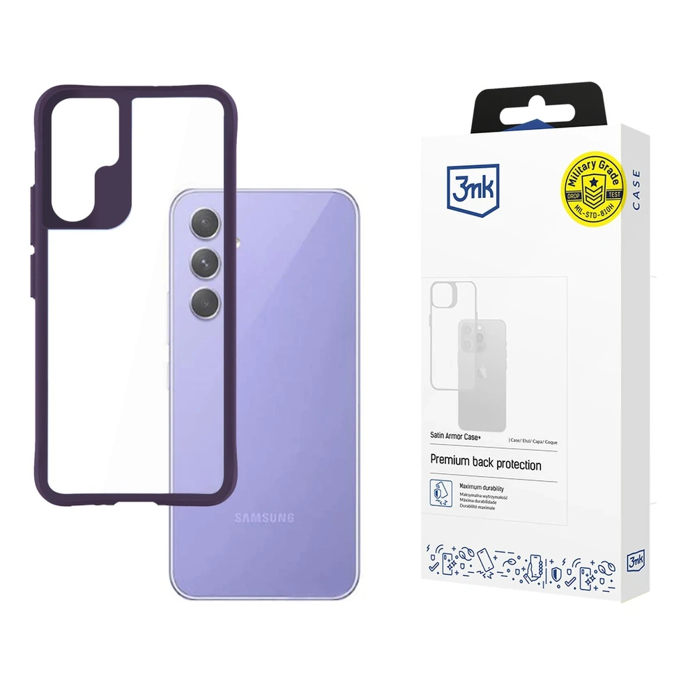 3mk Satin Armor Case+ Violetinė Samsung Galaxy A54 5G - dėklas telefonui skaidrus
