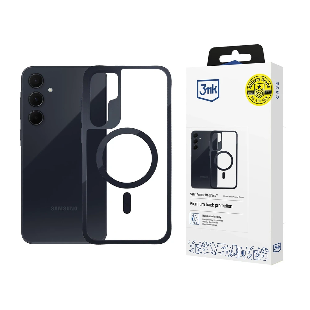 Dėklas 3mk Satin Armor MagCase, skirtas Samsung Galaxy A35 5G – skaidrus