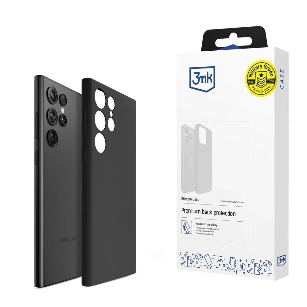 3MK Silicone Dėklas Samsung Galaxy S24 Ultra S928 juodos spalvos