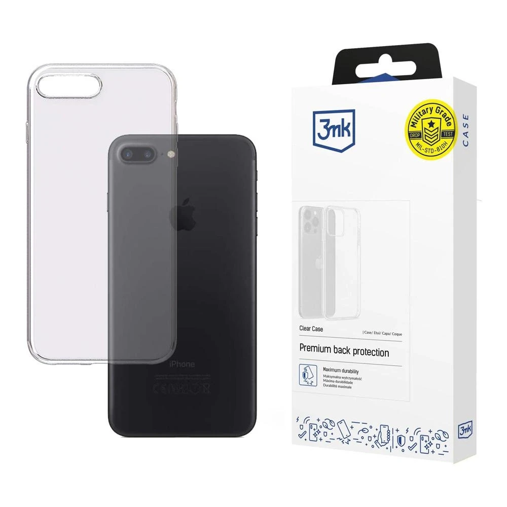 Dėklas 3MK skaidraus dėklo galinis dangtelis, Apple, iPhone 7 Plus/8 Plus, TPU, skaidrus