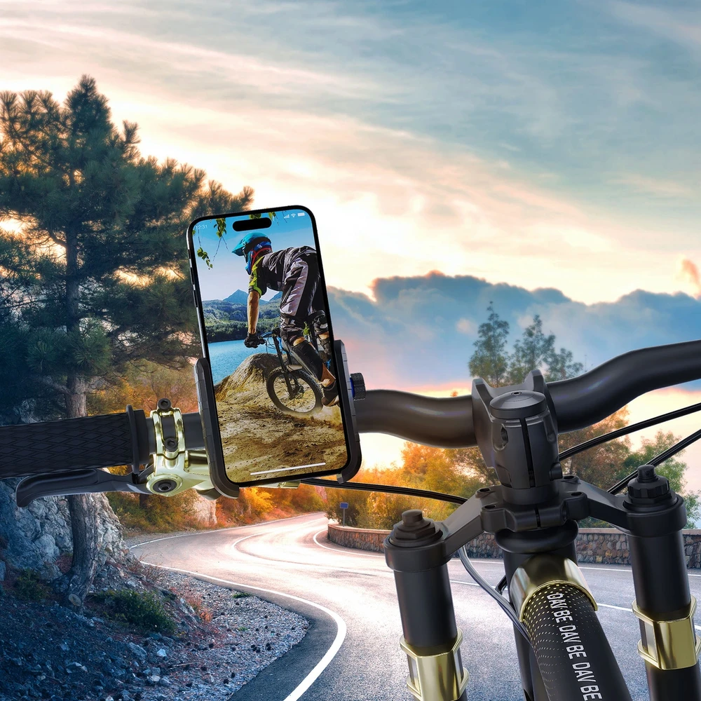 3mk Steel Bike Holder telefono laikiklis dviračiui - juodos spalvos