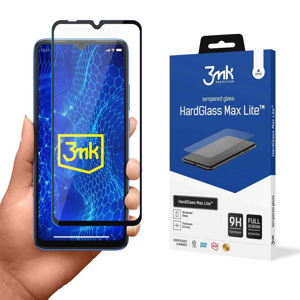 LCD apsauginis stikliukas 3mk Hard Glass Max Lite Xiaomi Redmi 10C/Poco C40 juodas