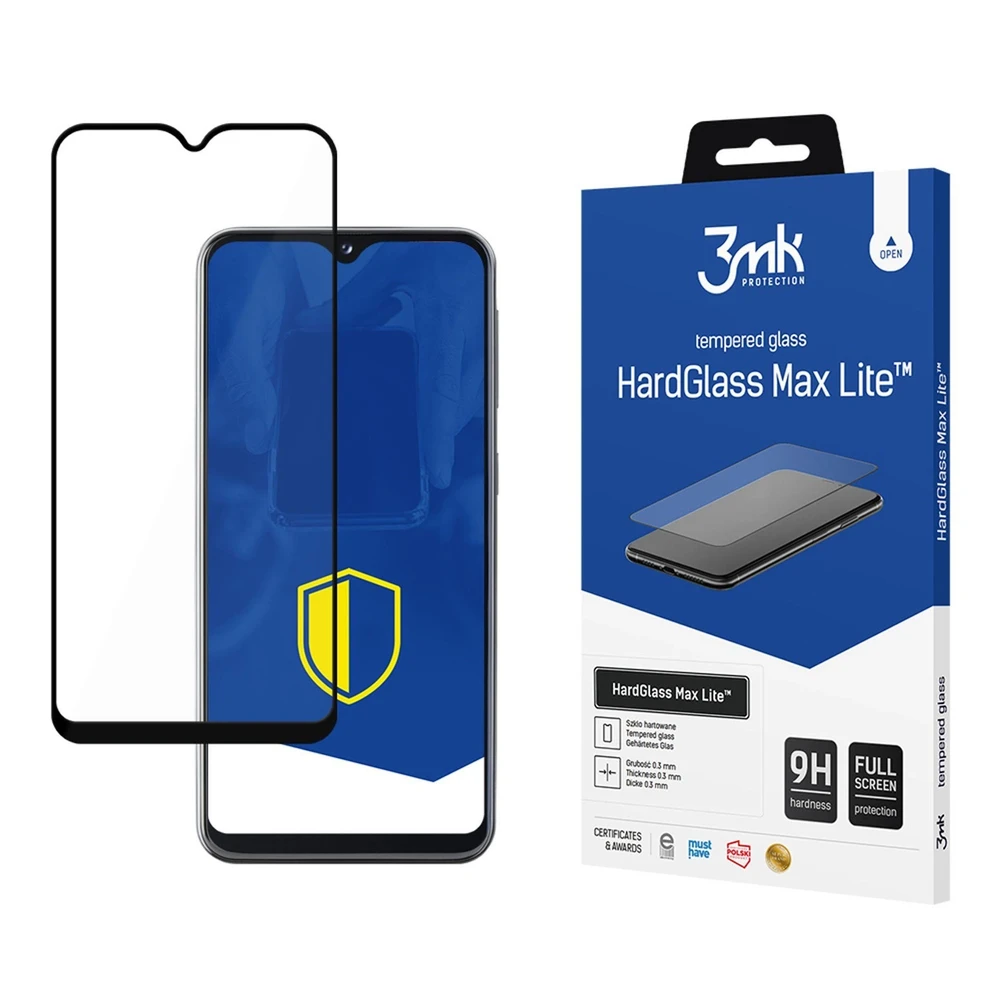 3MK HardGlass Max Lite ekrano apsauga, Samsung, Galaxy A20e, grūdintas stiklas, skaidrus/Juodas