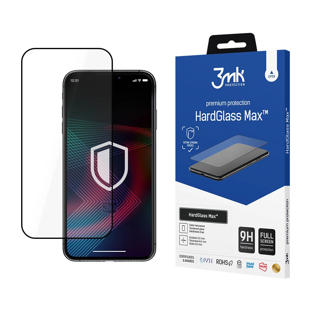 LCD apsauginis stikliukas 3mk Hard Glass Max Apple iPhone 14 Pro Max juodas