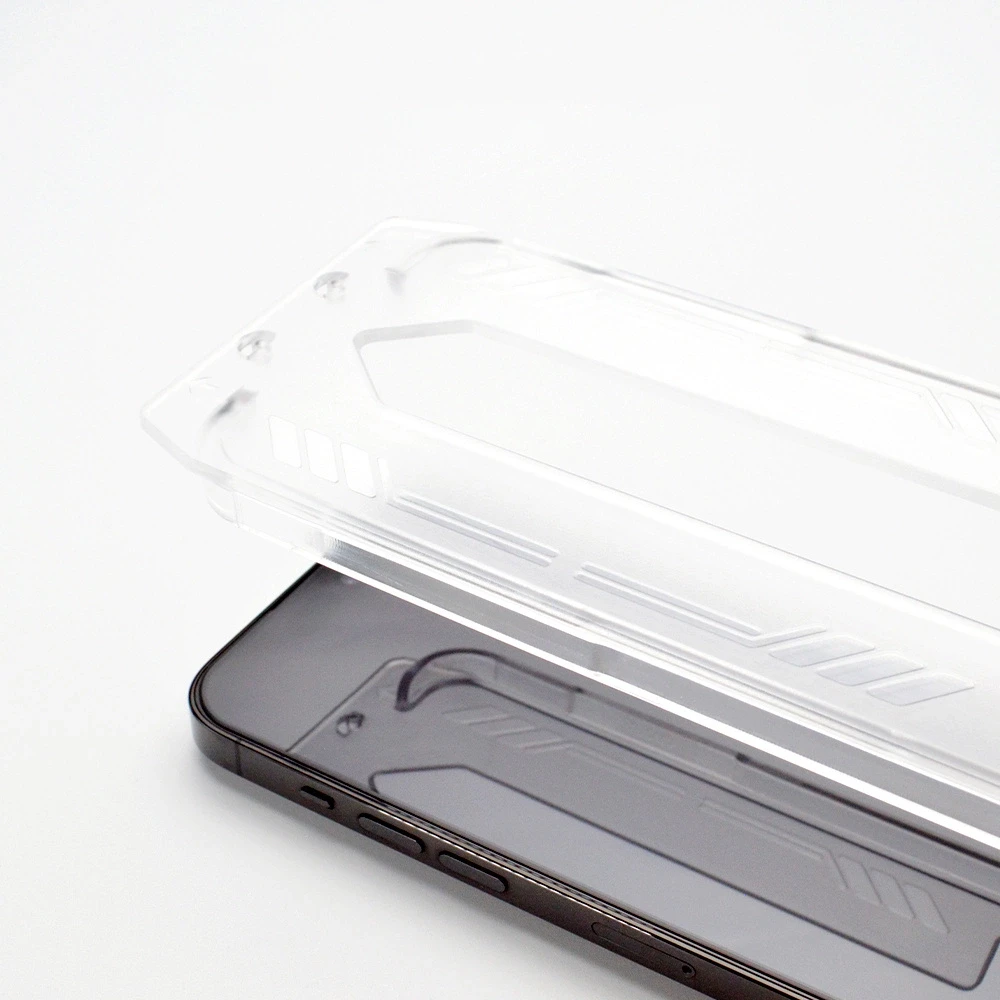9H apsauginis stiklas with mounting frame iPhone 15 Plus Wozinsky Premium Glass – juodas