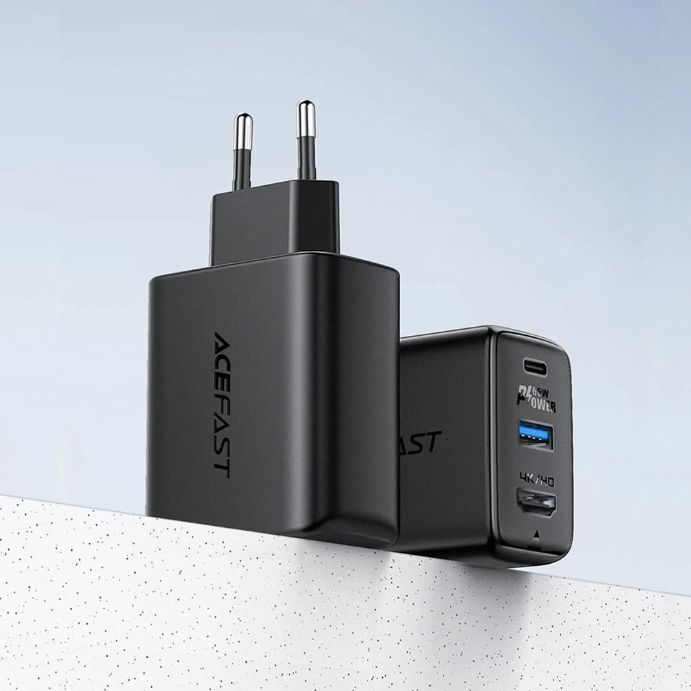 Įkroviklis Acefast A17 65W GaN USB-C/USB-A/HDMI juodas