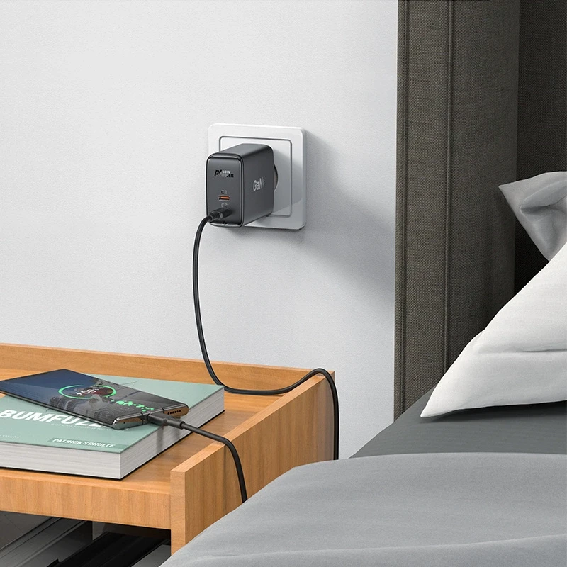 Sieninis įkroviklis Acefast A29 PD50W GAN 2x USB-C 50W (juodas)