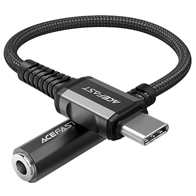 Audio adapteris Acefast C1-07 USB-C to 3.5mm (F) 0.18m juodas