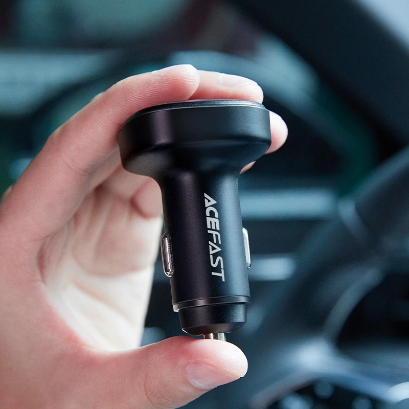 Automobilinis įkroviklis Acefast B9 66W 2xUSB-A+USB-C juodas