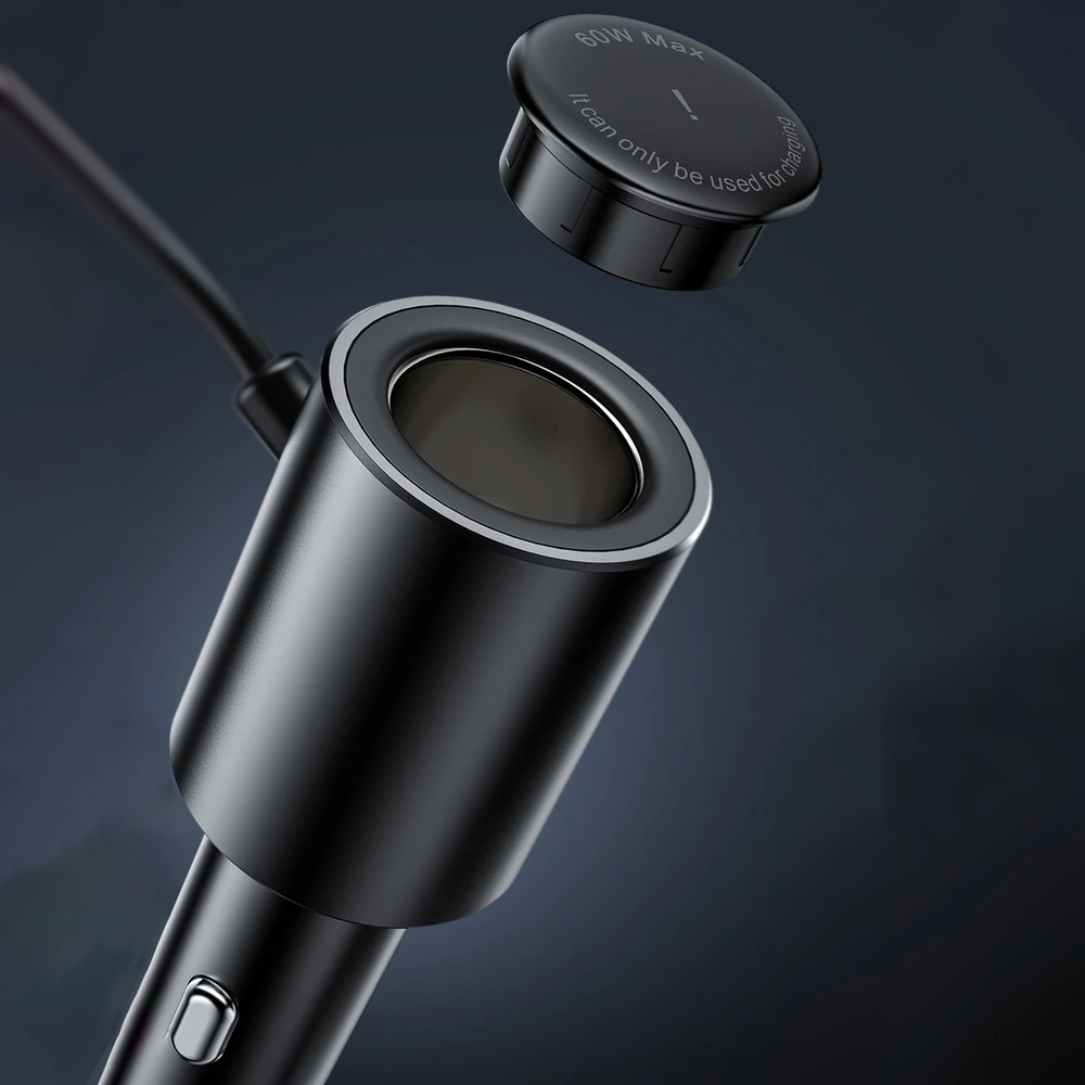 Automobilinis įkroviklis Acefast B8 90W Car HUB 3xUSB-A/Type-C juodas