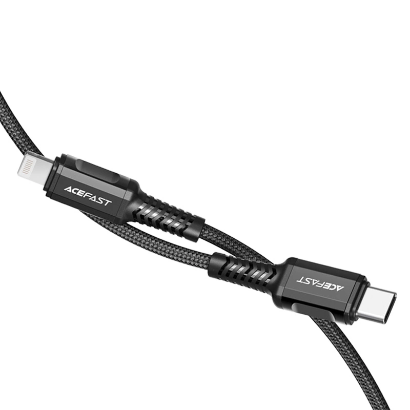 USB-C laidas į Lightning Acefast C1-01, 1.2 m (juodas)