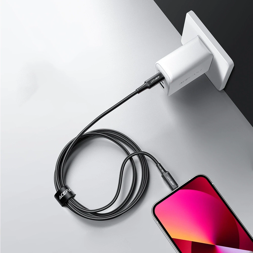 USB laidas Acefast C4-01 MFi PD30W USB-C to Lightning 1.8m juodas