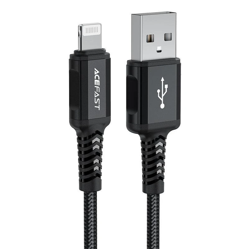 USB laidas Acefast C4-02 MFi USB-A iki Lightning 1.8m juodas