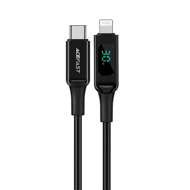 USB laidas Acefast C6-01 MFi PD30W USB-C to Lightning 1.2m juodas