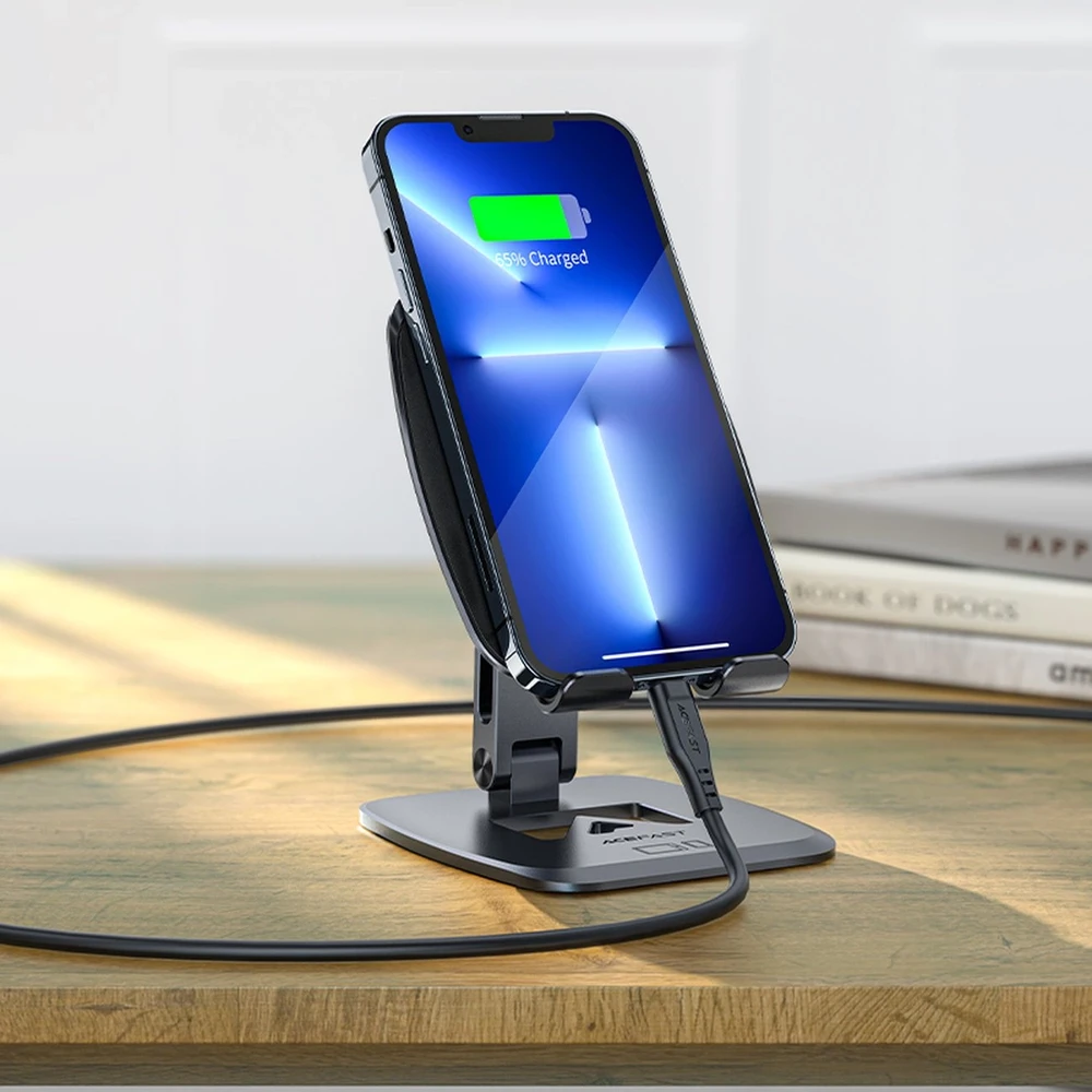 Acefast foldable stovas / telefono laikiklis pilkos spalvos (E13)