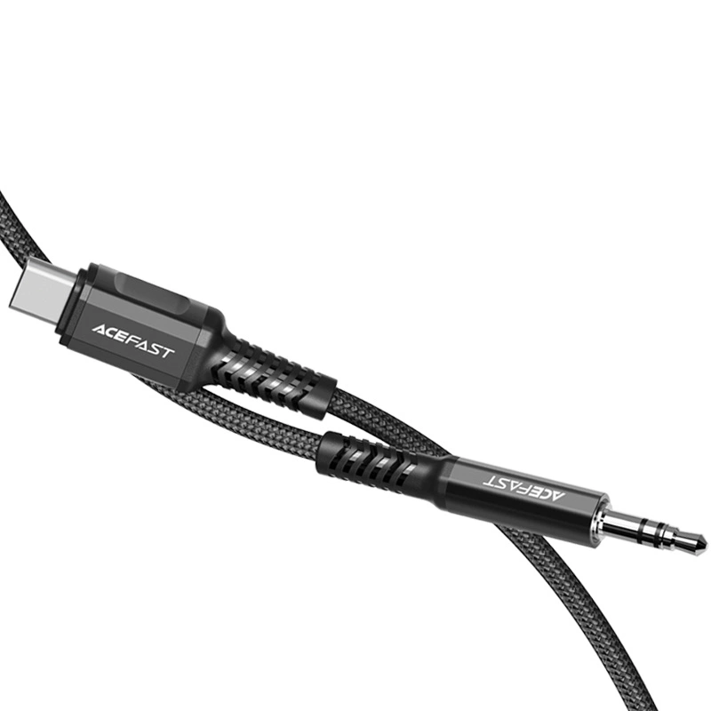 Audio adapteris Acefast C1-08 USB-C to 3.5mm (M) 1.2m juodas