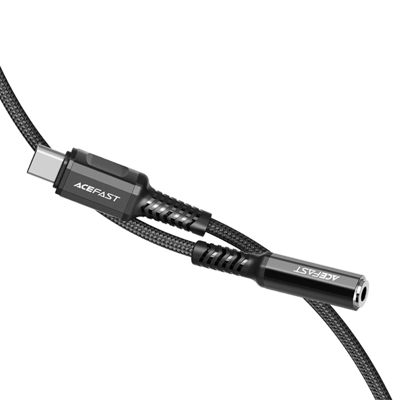Audio adapteris Acefast C1-07 USB-C to 3.5mm (F) 0.18m juodas