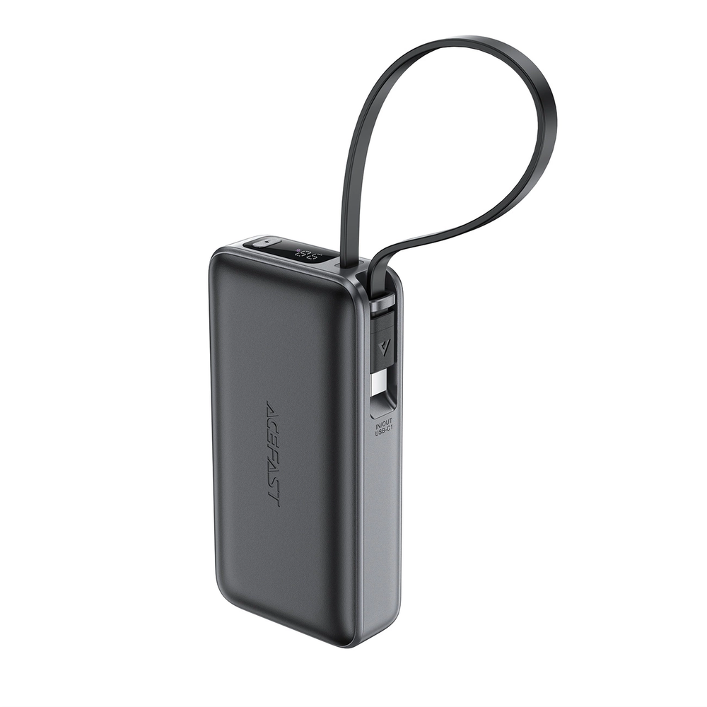 Išorinė baterija Power Bank Acefast M7-10000 PD30W With Cable 10000mAh juoda