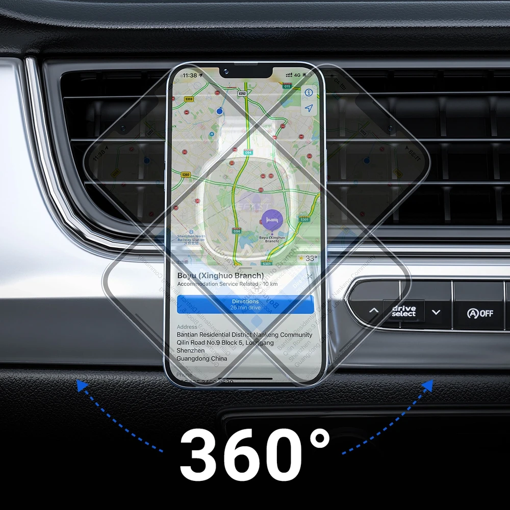Automobilinis telefono laikiklis Acefast D16, tvirtinamas ant ventiliacijos grotelių, magnetinis