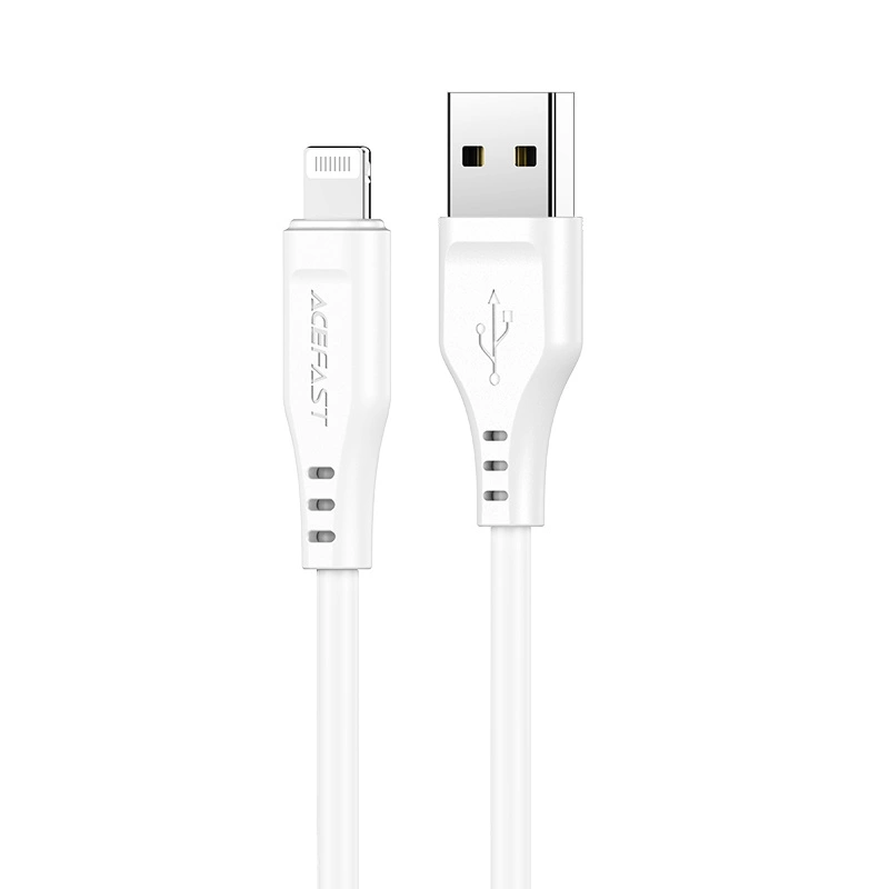 USB laidas Acefast C3-02 MFi USB-A iki Lightning 1.2m baltas