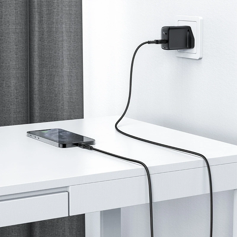 USB laidas Acefast C4-02 MFi USB-A iki Lightning 1.8m juodas