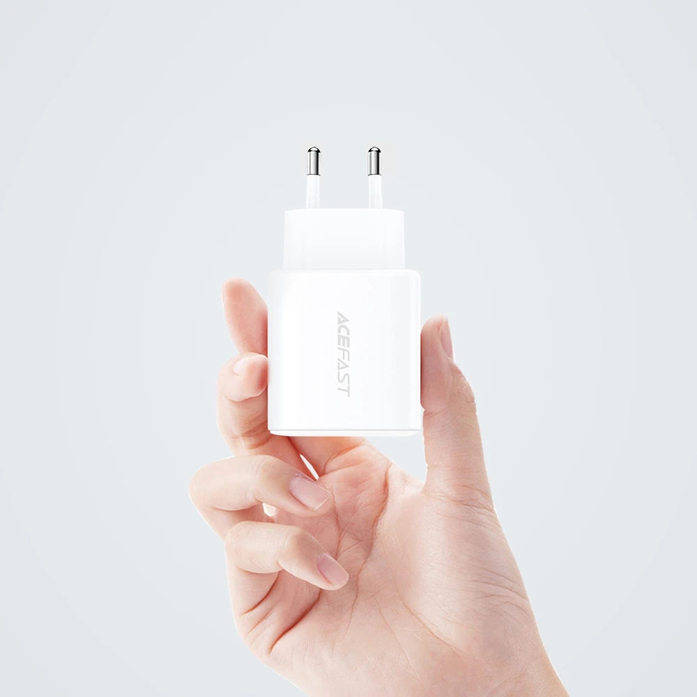 Įkroviklis buitinis Acefast A25 PD20W Type-C/USB-A baltas
