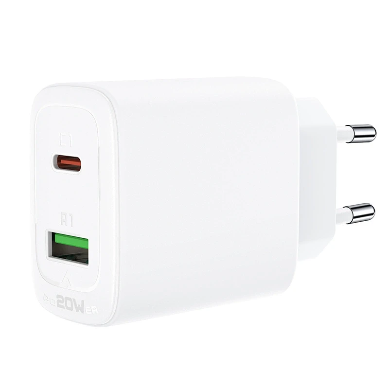 Įkroviklis buitinis Acefast A25 PD20W Type-C/USB-A baltas