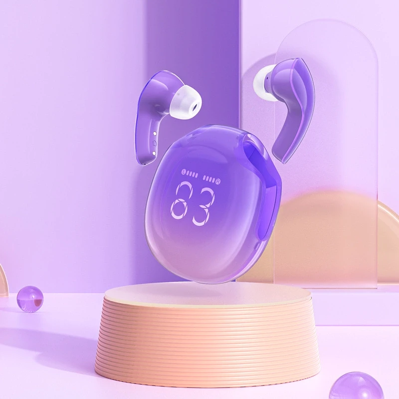Ausinės TWS Acefast T9, Bluetooth 5.3, IPX4 (vynuogių violetinė)
