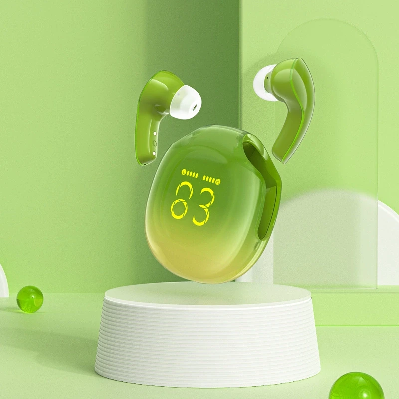 Ausinės TWS Acefast T9, Bluetooth 5.3, IPX4 (avokado žalia)