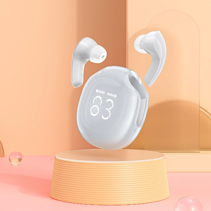 Ausinės TWS Acefast T9, Bluetooth 5.3, IPX4 (porceliano balta)