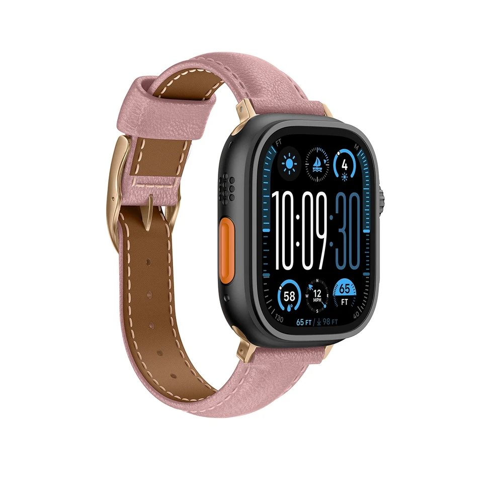Nezatříděno „AmazingThing“ klasės odinis dirželis „Apple Watch 45 / 46 / 49 mm“ – Rožinė