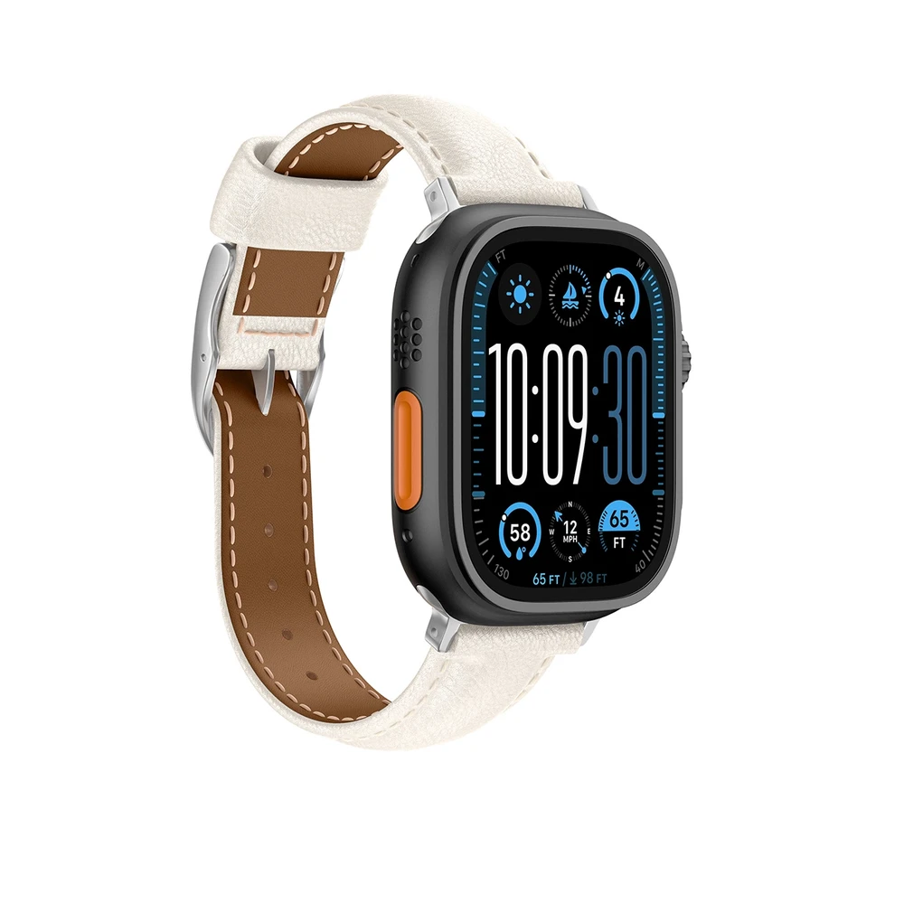 Nezatříděno „AmazingThing“ klasės odinis dirželis „Apple Watch 45 / 46 / 49 mm“ – šviesiai rudas gelsvas
