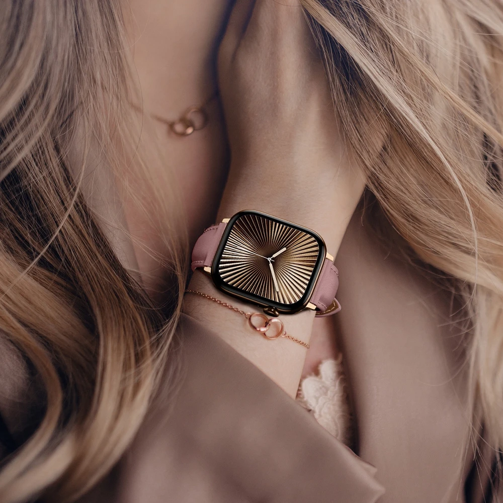 Nezatříděno „AmazingThing“ klasės odinis dirželis „Apple Watch 45 / 46 / 49 mm“ – Rožinė