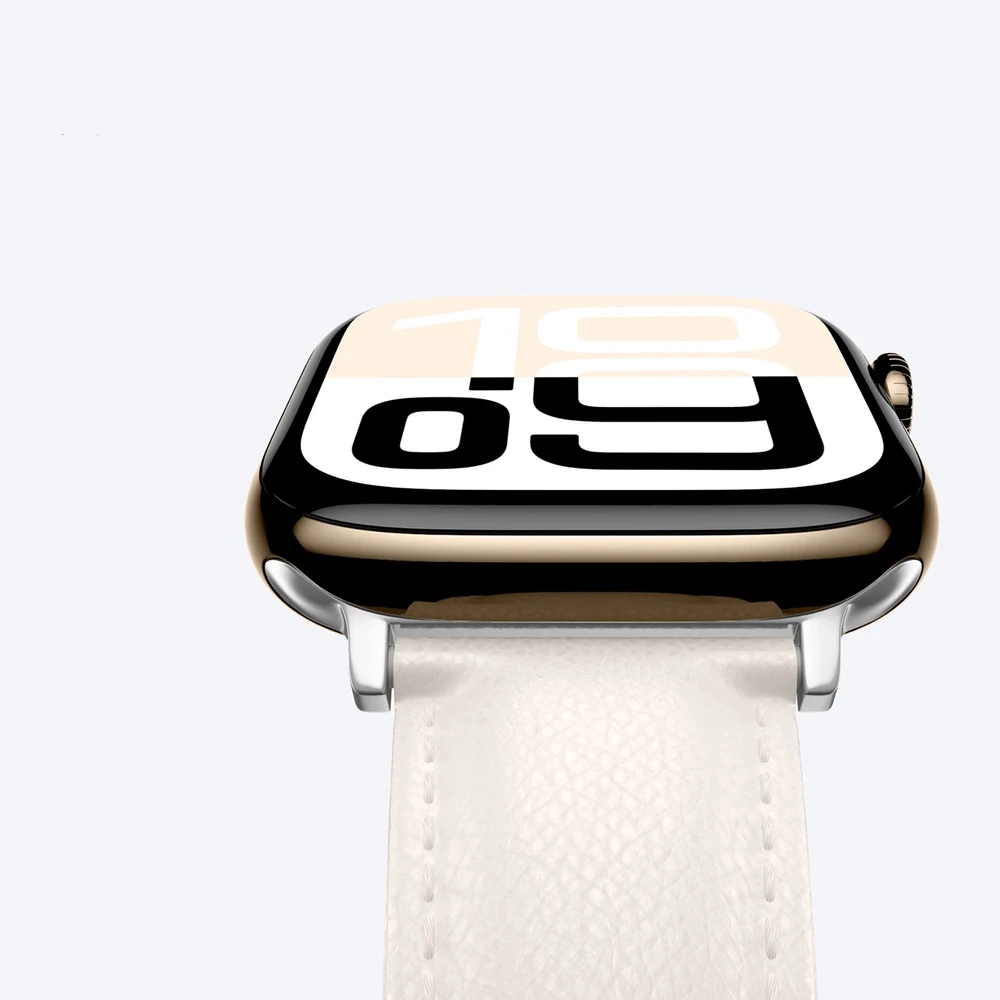 Nezatříděno „AmazingThing“ klasės odinis dirželis „Apple Watch 45 / 46 / 49 mm“ – šviesiai rudas gelsvas