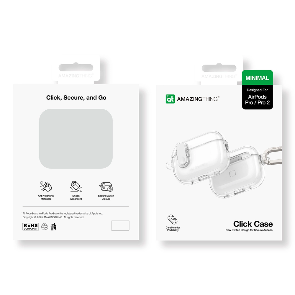 Nezatříděno AmazingThing Minimal dėklas AirPods Pro 2 Silikoninis dėklas – Transparent