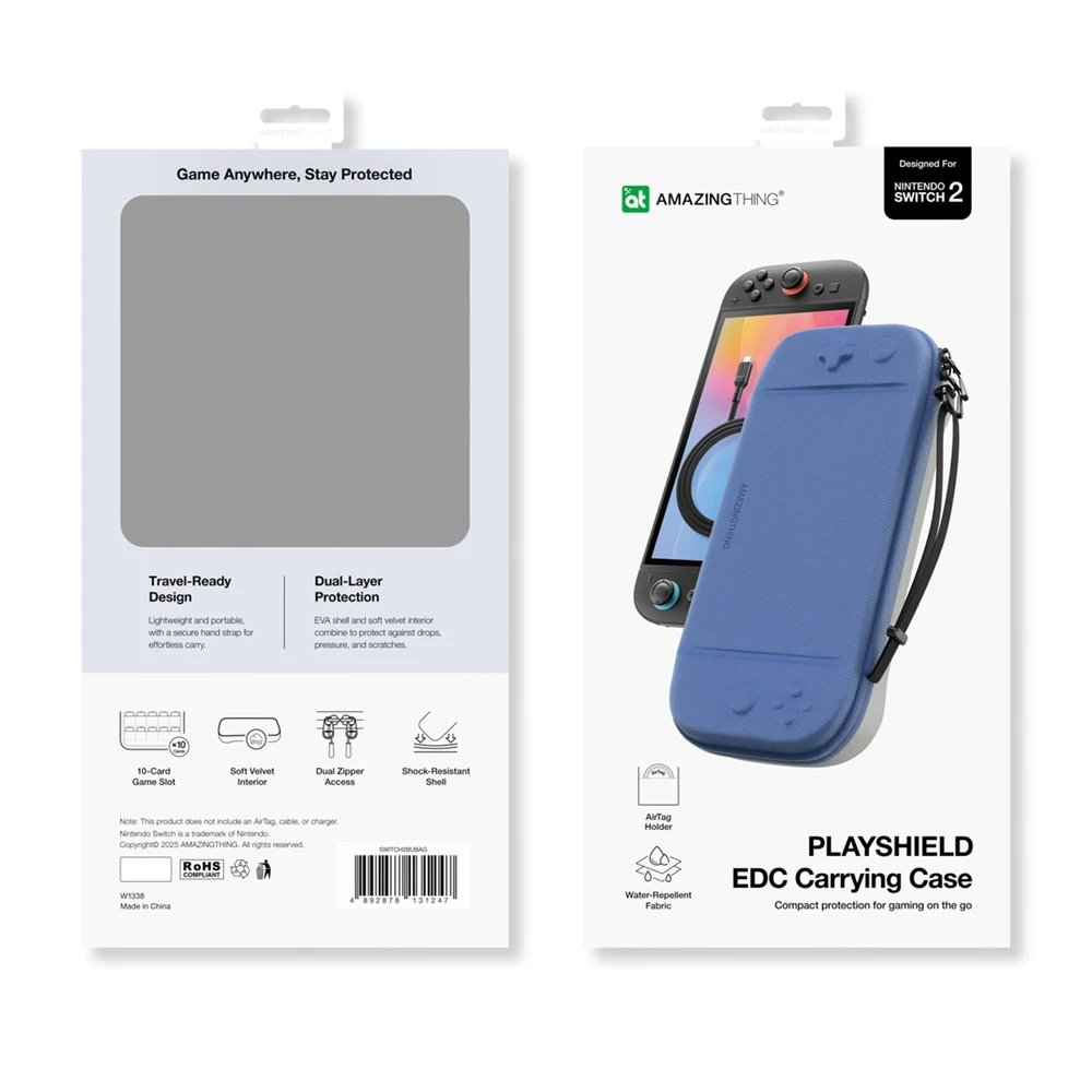 AmazingThing PlayShield EDC apsauginis dėklas skirtas Nintendo Switch 2 – mėlynos spalvos