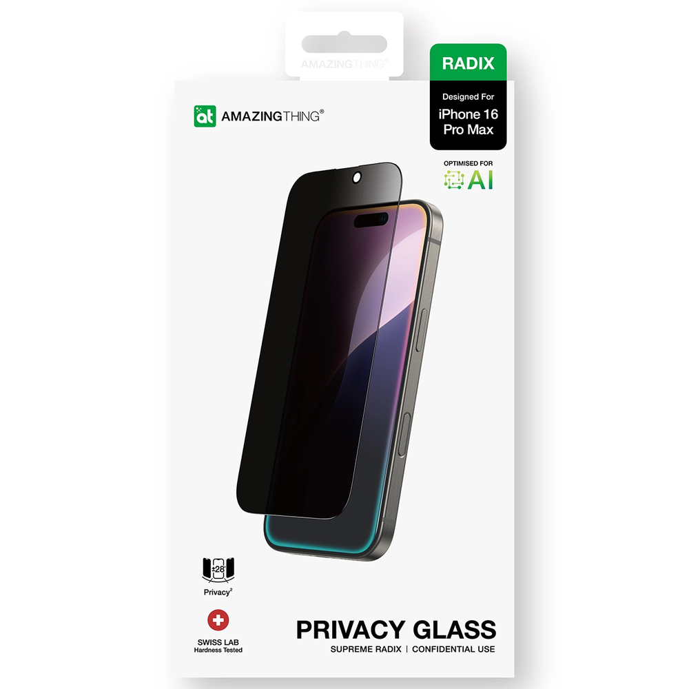Nezatříděno AmazingThing Radix Privacy Glass Privacy Apsauginis stiklas skirtas Apple iPhone 16 Pro Max