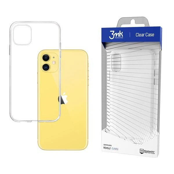 Dėklas 3MK skaidraus dėklo galinis dangtelis, Apple, iPhone XI, TPU, skaidrus