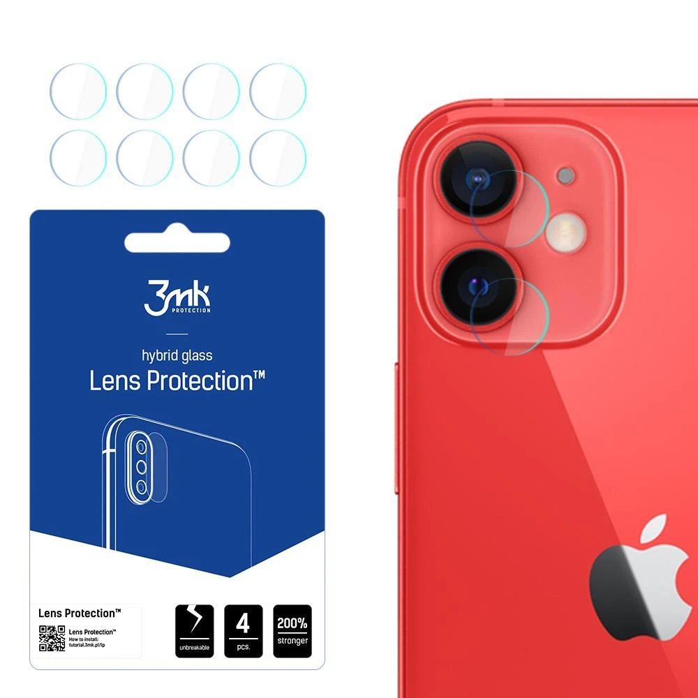 LCD apsauginė plėvelė kamerai 3MK Flexible Glass Lens Apple iPhone 12 Mini