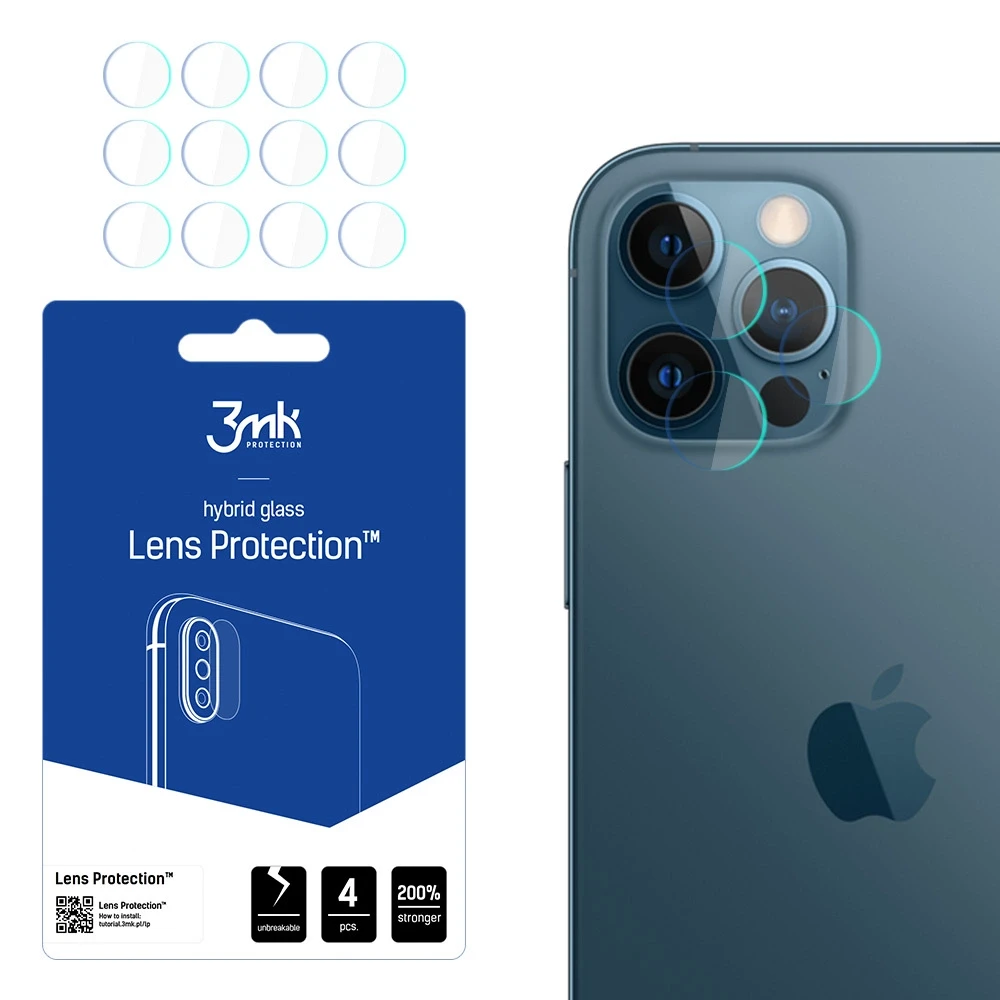 LCD apsauginė plėvelė kamerai 3MK Flexible Glass Lens Apple iPhone 12 Pro