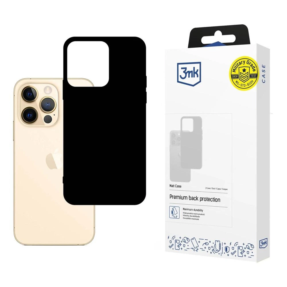 3MK skirtas iPhone 13 Pro, Juodas, Matt Case