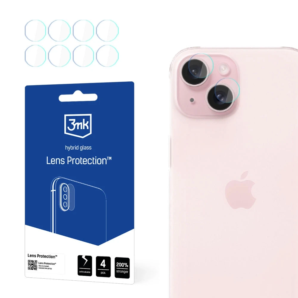 3MK objektyvo apsauga Apple iPhone 15 6.1" kameros objektyvo apsauga 4 vnt.