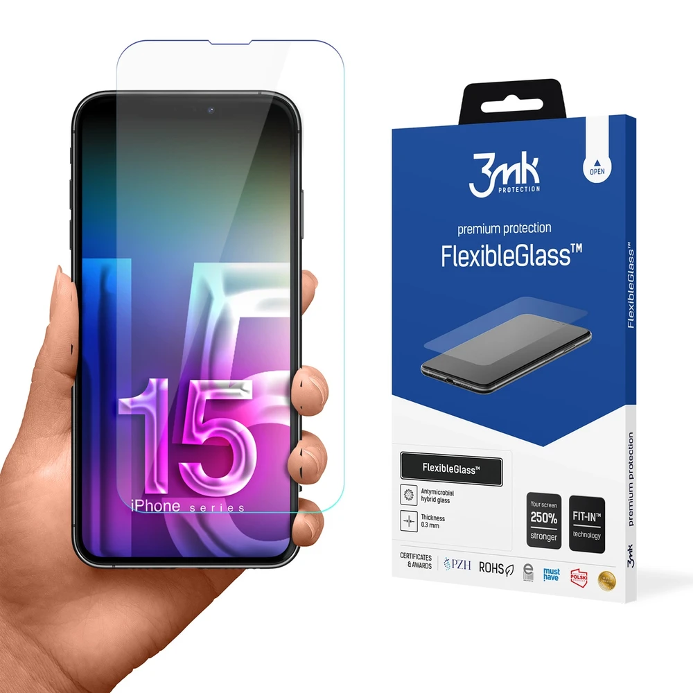 3MK FlexibleGlass Apple iPhone 15 Plus 6.7" hibridinis stiklas
