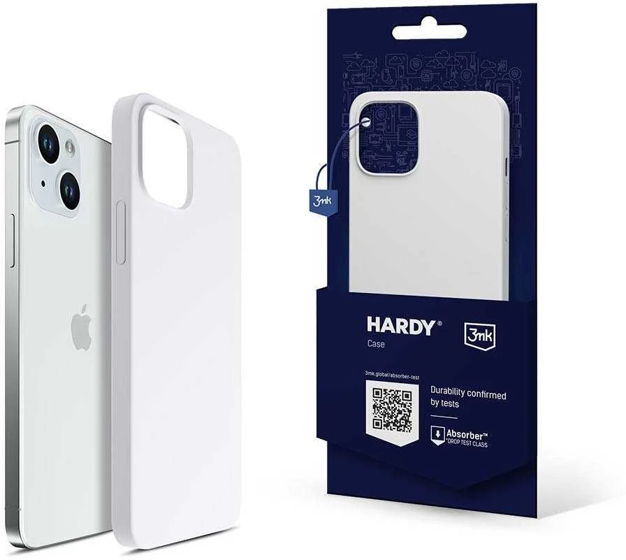 Dėklas 3Mk Protection 3 mk Hardy silikoninis „MagCase“, skirtas „iPhone 15 Plus“ – baltas