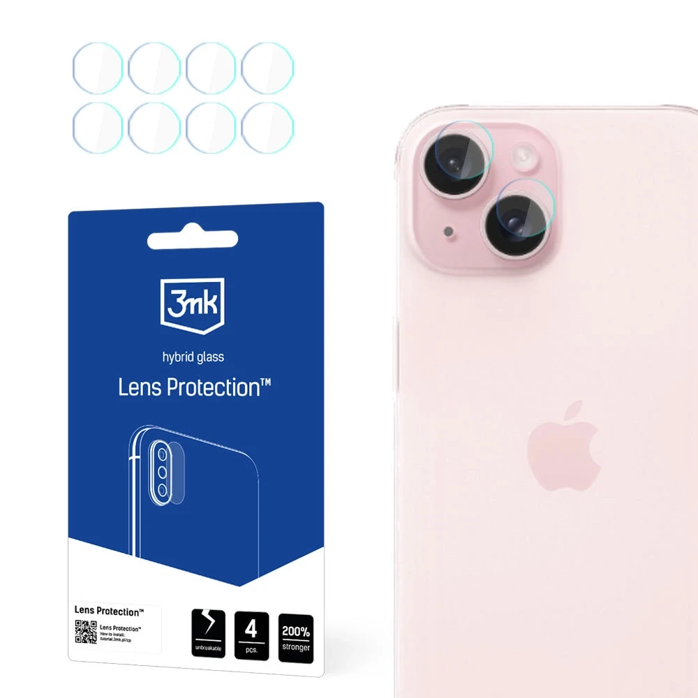 3MK objektyvo apsauga Apple iPhone 15 Plus 6.7" kameros objektyvo apsaugai, 4 vnt.