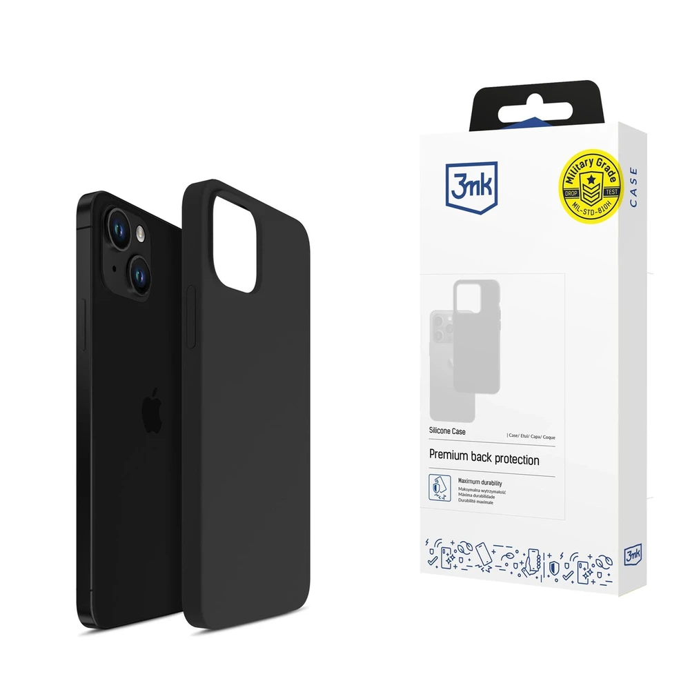 3MK Silicone Dėklas Apple iPhone 15 Plus 6.7″ juodos spalvos
