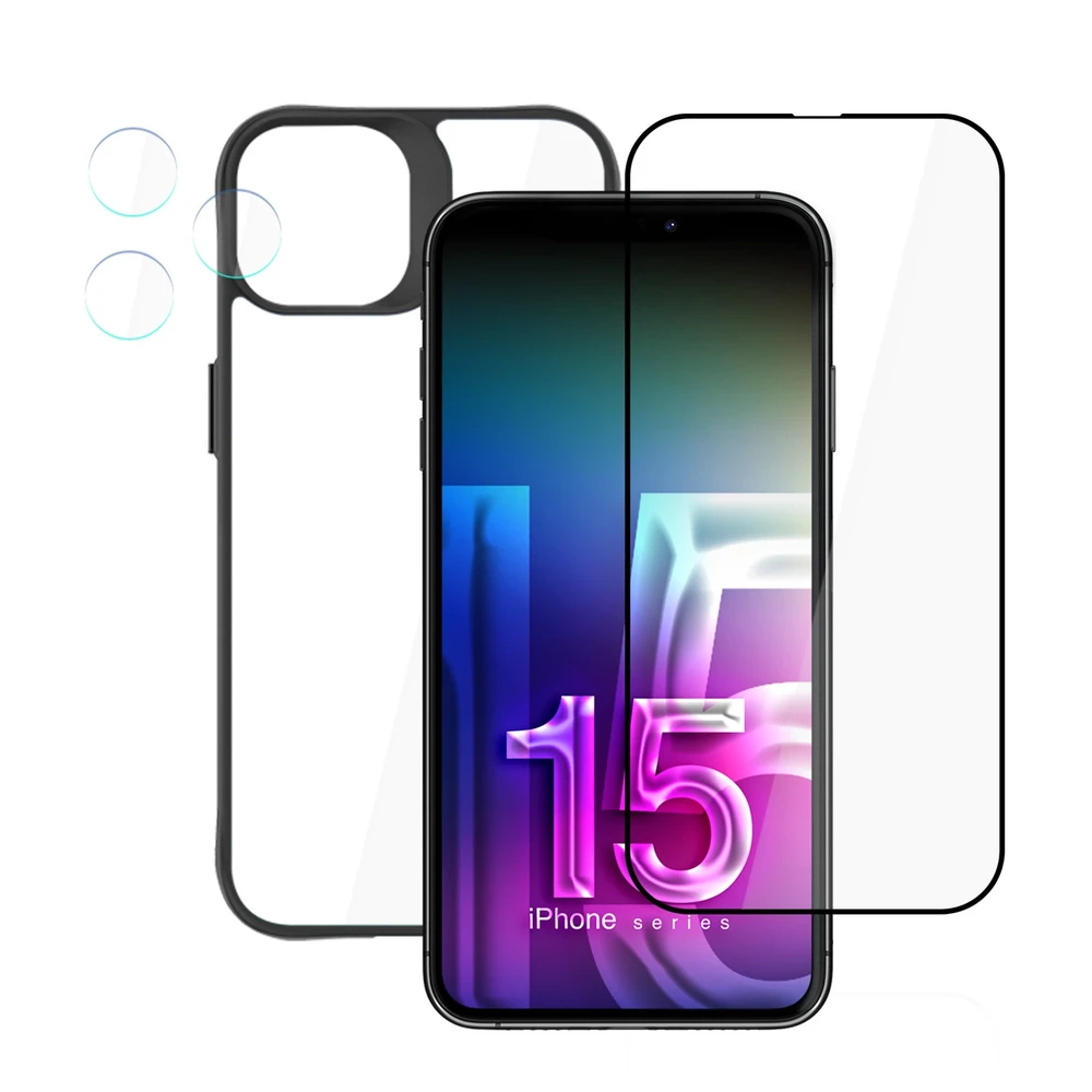 Dėklas Apple iPhone 15 Pro – 3mk komforto rinkinys 4 viename