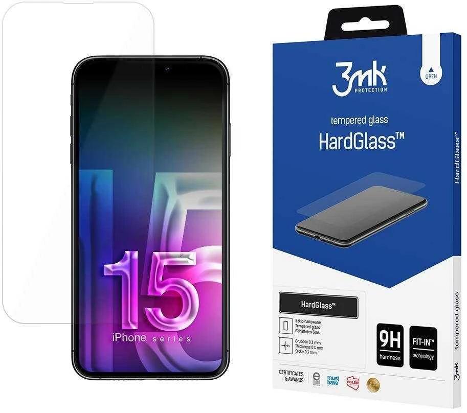 LCD apsauginis stikliukas 3mk Hard Glass Apple iPhone 15 Pro Max