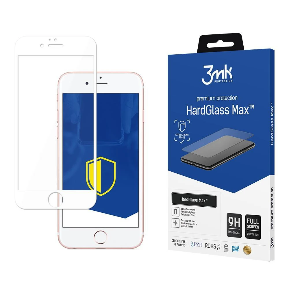 3MK HardGlass Max Apple iPhone 6 Plus baltas, viso ekrano stiklas