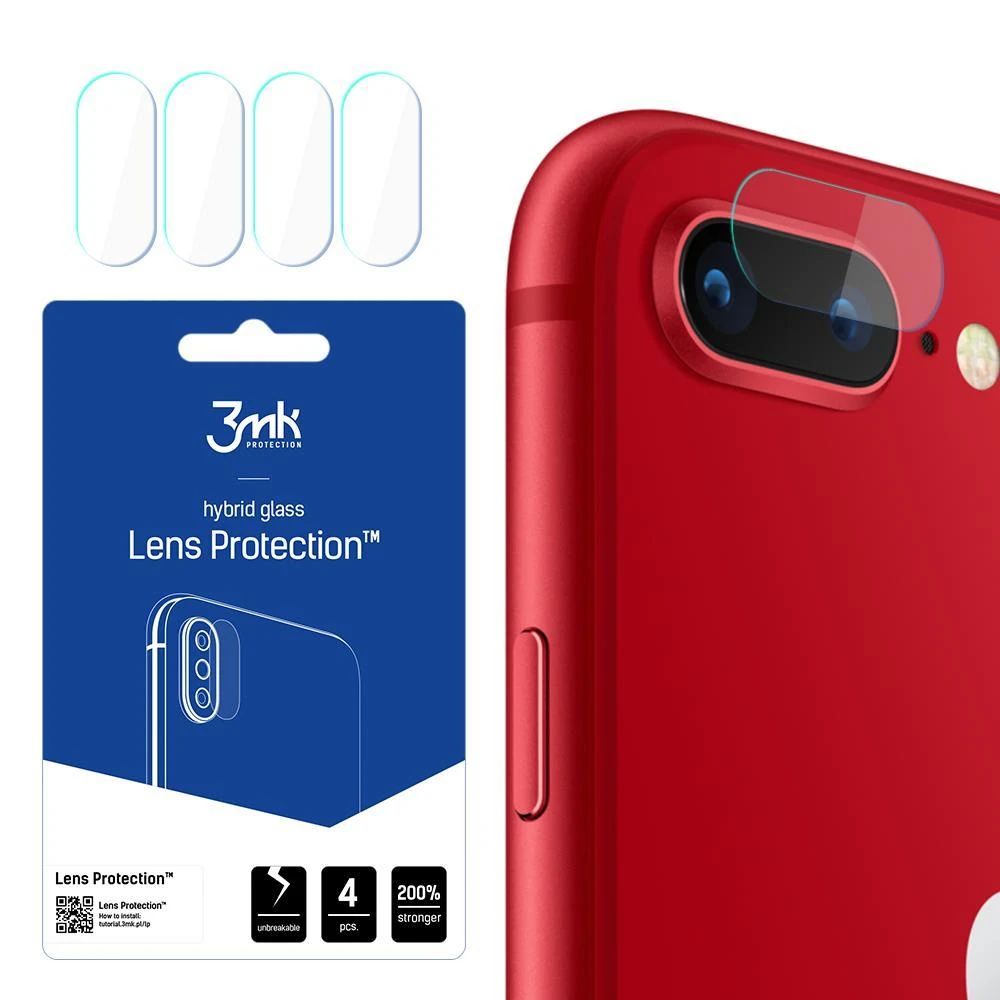 HYBRID GLASS 3MK FLEXIBLE GLASS LENS IPHONE 7 PLUS / 8 PLUS FOR CAMERA 4 PCS.